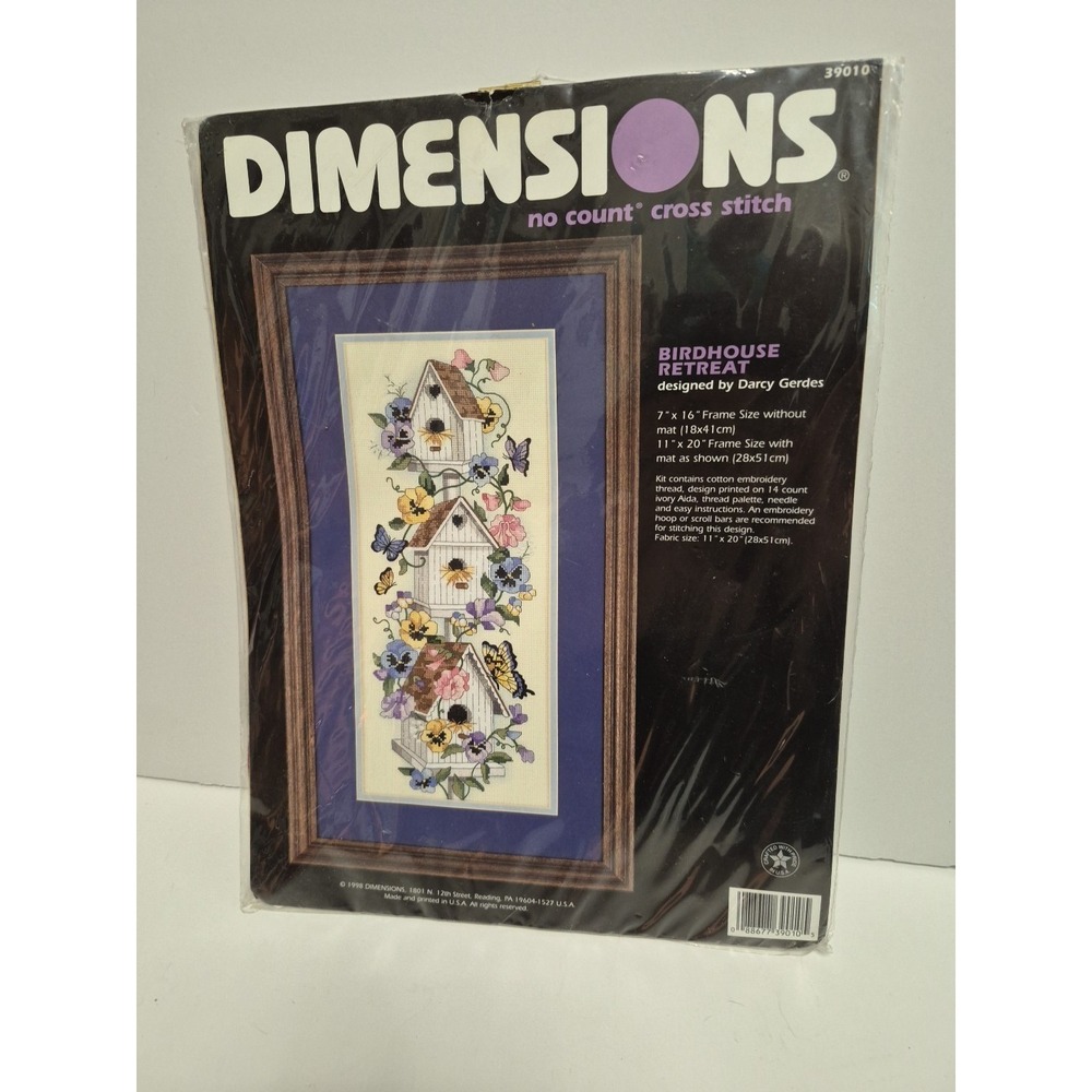 Birdhouse Retreat Cross Stitch Dimensions Kit 1998 Bird House No 39010 NEW
